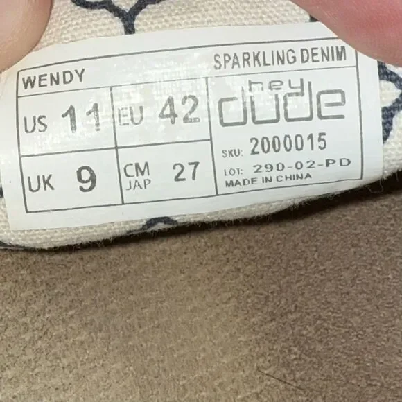 Hey Dude Wendy Sparkling Denim Size 11 - Picture 7 of 7